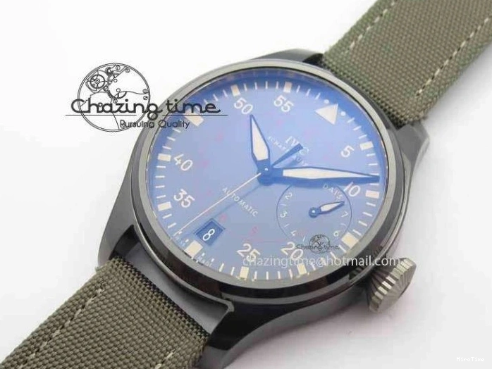MIROTIME 0313 Big Pilot Real PR 48mm IW501902 Real Ceramic ZF 1:1 Best Edition On Green Nylon Strap A51111 V Durable 7249